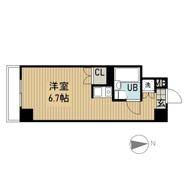 東急ドエルアルス大町(ワンルーム/10階)の間取り写真