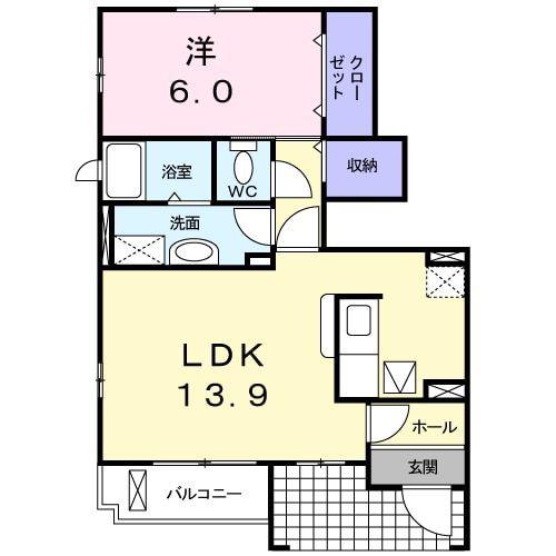 エストリア(1LDK/1階)の間取り写真