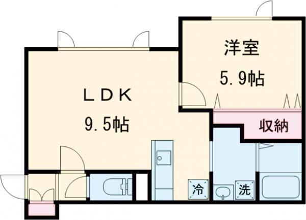 グランピア8・22(1LDK/1階)の間取り写真