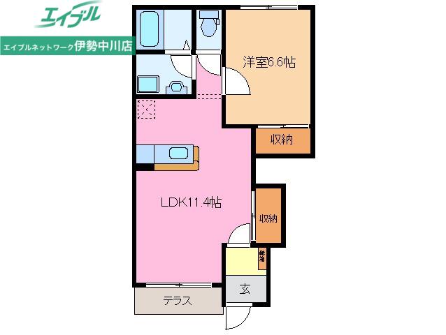 マシェリ(1LDK/1階)の間取り写真