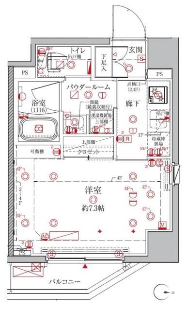 クレイシア森下ステーションサイト(1K/2階)の間取り写真