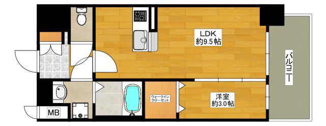 ファーストフィオーレ三国II(1LDK/2階)の間取り写真
