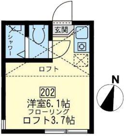 ユナイト金沢八景セシル・パウエル(ワンルーム/2階)の間取り写真
