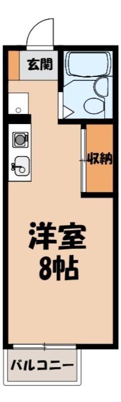 オゼットワールA(ワンルーム/2階)の間取り写真
