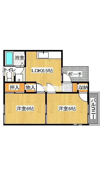 コーポ住吉(2DK/2階)の間取り写真