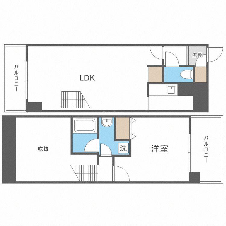 フローリッシュ(1LDK/8階)の間取り写真