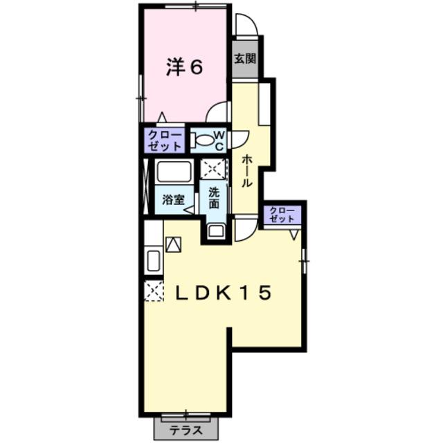 ハーベンフリーデ(1LDK/1階)の間取り写真