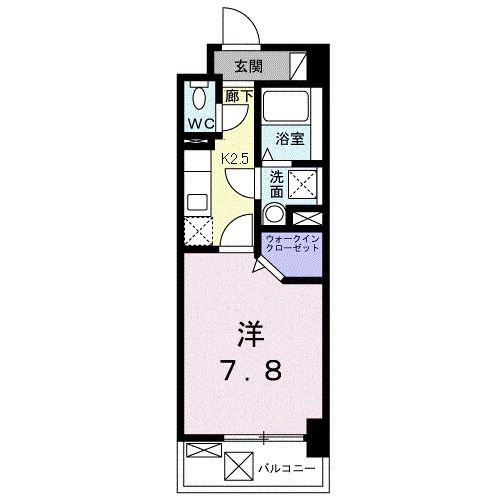 名取飯野坂壱番館(1K/5階)の間取り写真