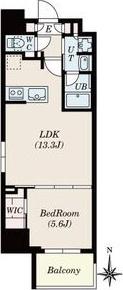 DIMUS北浜(1LDK/12階)の間取り写真