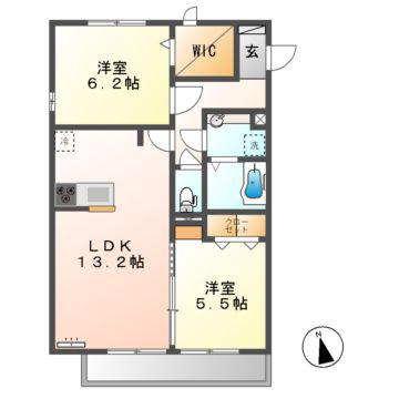 D-ROOM PLUS(2LDK/2階)の間取り写真