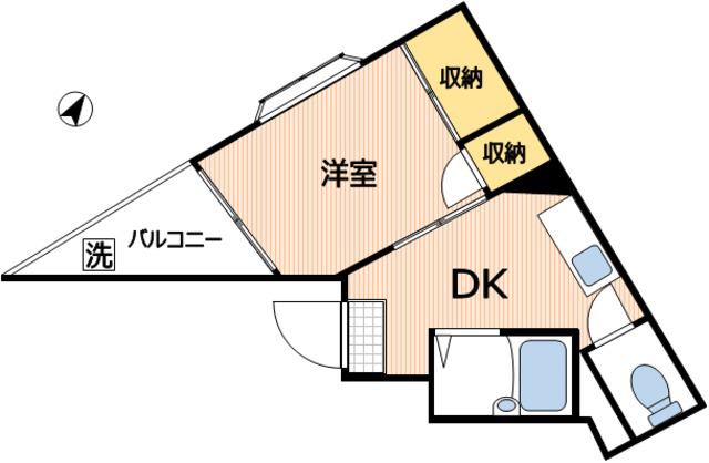 ロイヤルハイツ立石(1DK/4階)の間取り写真