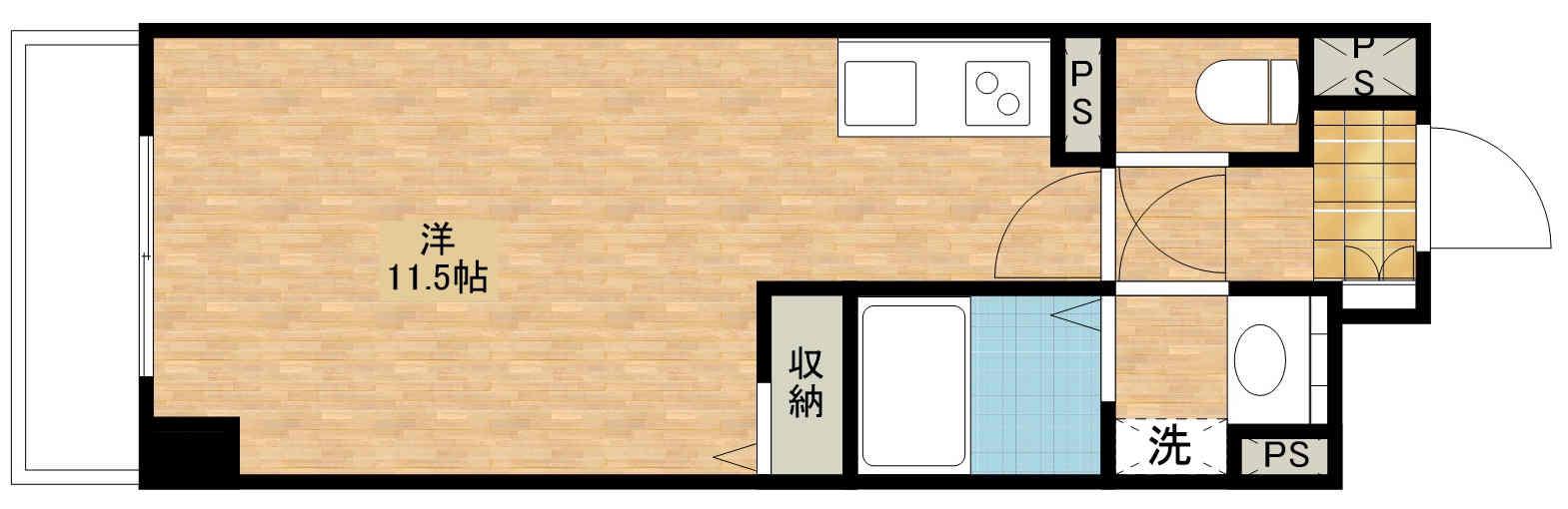IRIC(1K/8階)の間取り写真