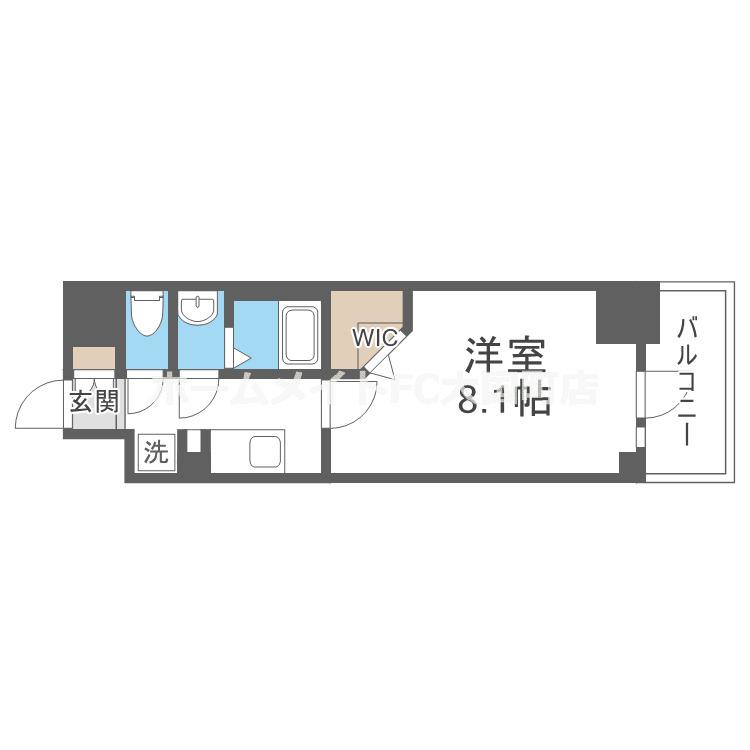 ミラージュパレス大阪ドームPROSPER(1K/11階)の間取り写真