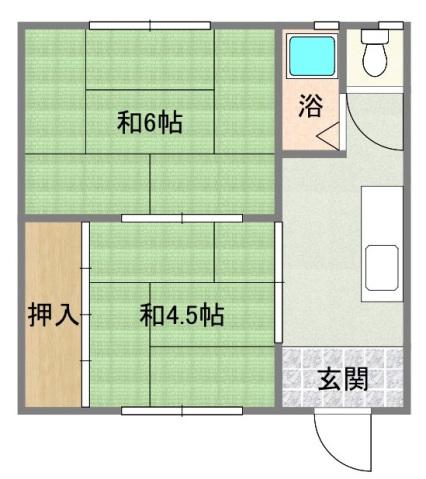 堀井マンション2号館(2K/2階)の間取り写真