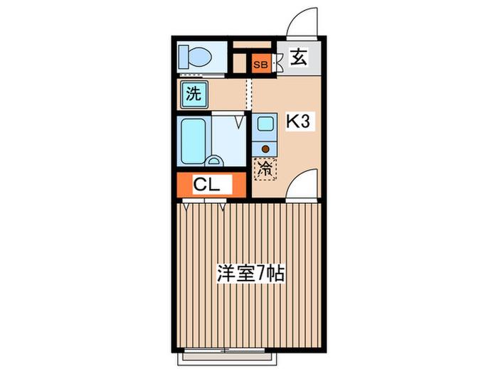 AMOUR Y/S(1K/1階)の間取り写真