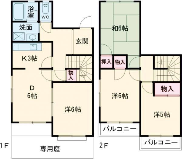 ファニータウン藤沢A(4DK/1階)の間取り写真
