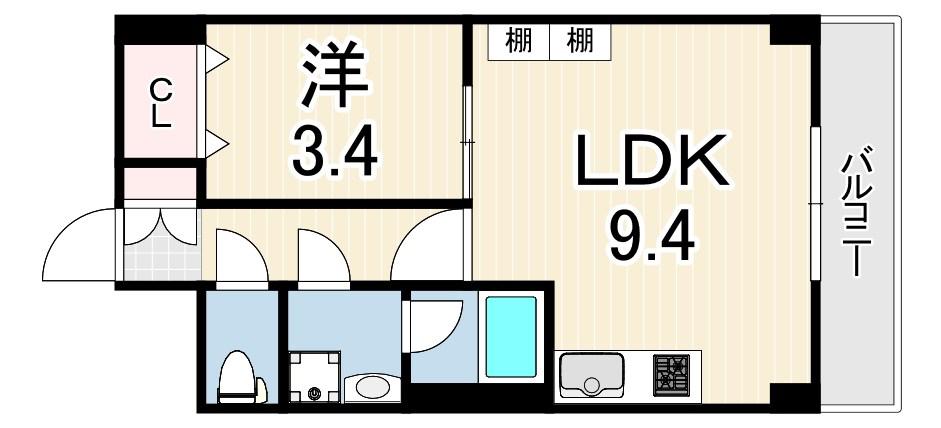 メゾン・ド・リベルテ(1LDK/7階)の間取り写真