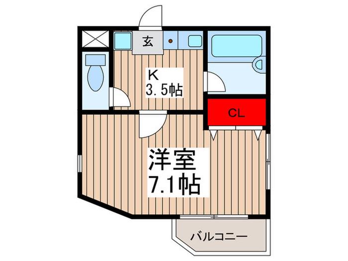 パークアベニュー東大宮(1K/2階)の間取り写真