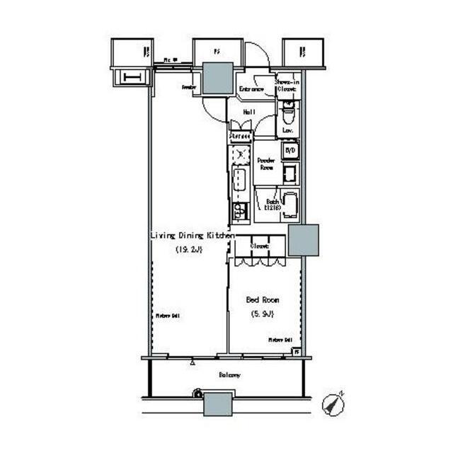 THE TOKYO TOWERS MIDTOWER 部屋番号1004(1LDK/10階)の間取り写真