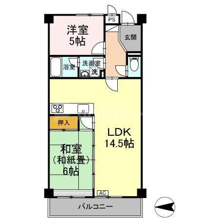 リヴィエール・レジョン(2LDK/5階)の間取り写真