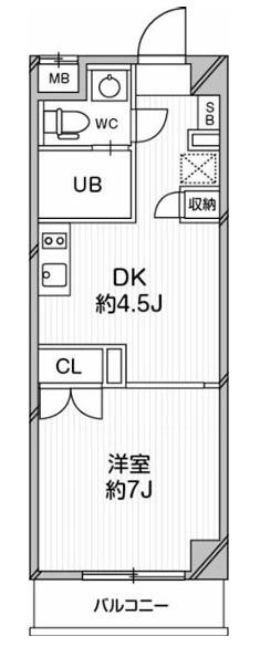 ガーデンテラス南麻布(1DK/1階)の間取り写真