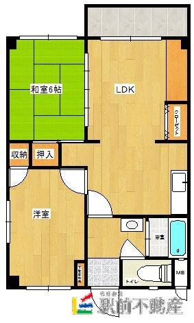 セルクルワン(2LDK/1階)の間取り写真
