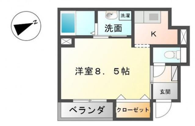 メゾンコンフォース(1K/1階)の間取り写真