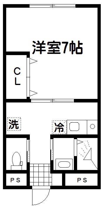 コーポYUTAKA(1K/1階)の間取り写真