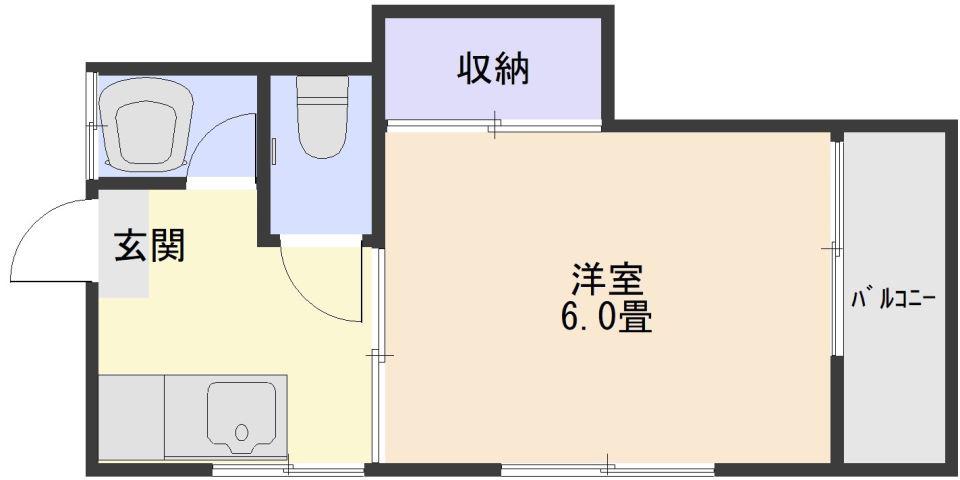 下吉アパート(1K/2階)の間取り写真