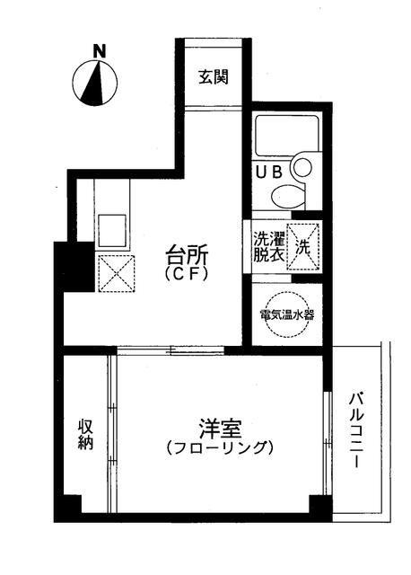 三恵大森ハイツ(1DK/5階)の間取り写真