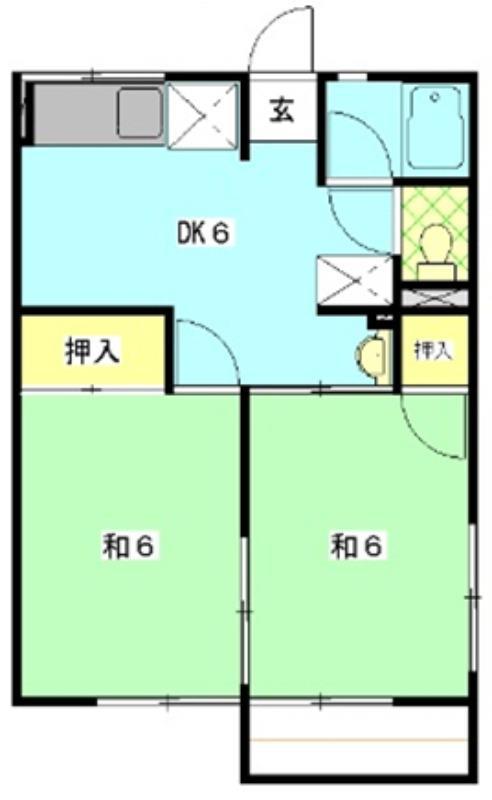 シティハイムレイミー(2DK/2階)の間取り写真