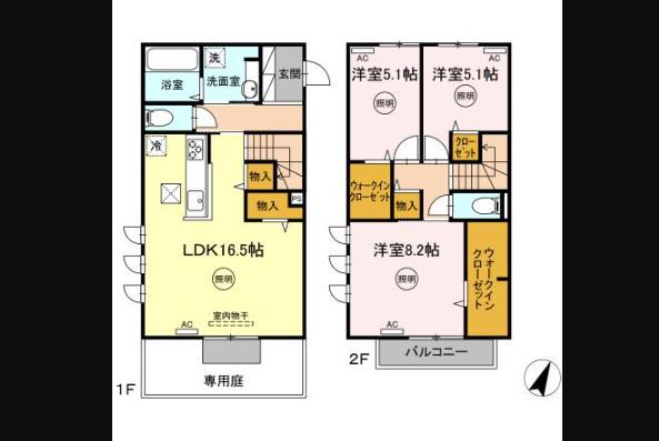 D-ROOM守恒 A棟(3LDK/1階)の間取り写真