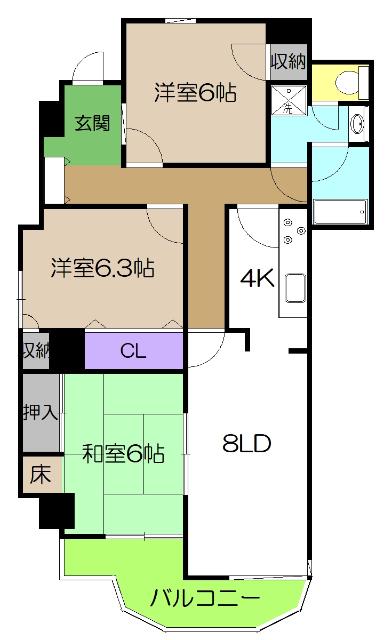 フォートヒル102(3LDK/3階)の間取り写真