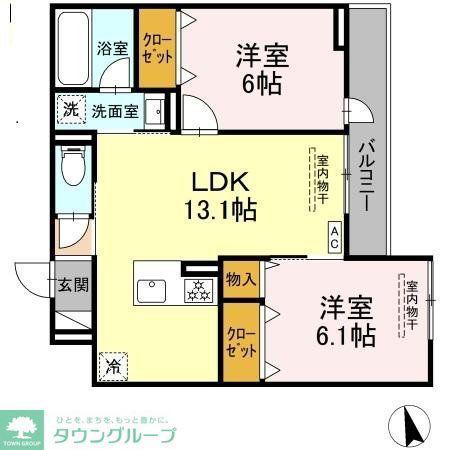 トリシア円行2丁目プロジェクト(2LDK/3階)の間取り写真