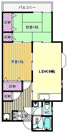 サンハイム上野(2LDK/3階)の間取り写真