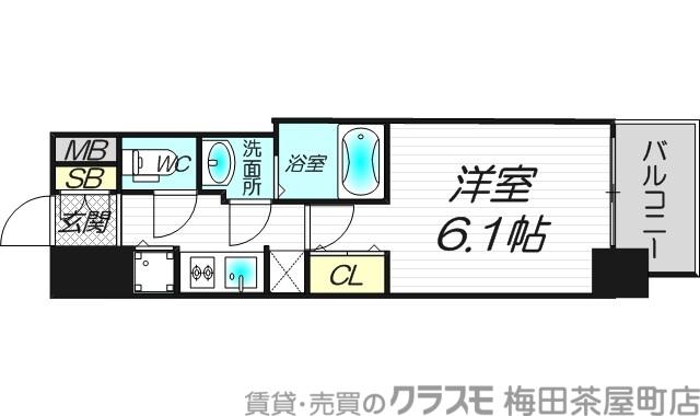 レオンコンフォート本町(1K/15階)の間取り写真