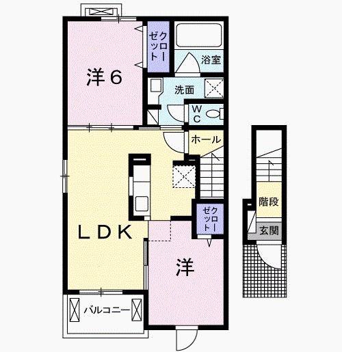 ラフィーネ(2LDK/2階)の間取り写真