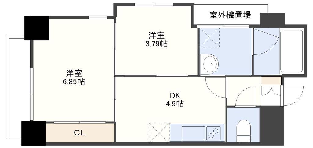 アーバス金屋町(2DK/10階)の間取り写真