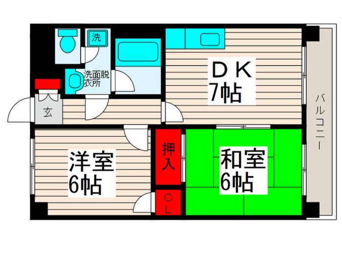 セレナス扇(2DK/3階)の間取り写真