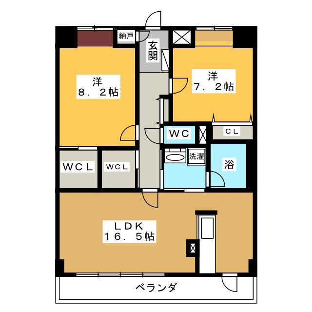 グリーンベル(2LDK/6階)の間取り写真