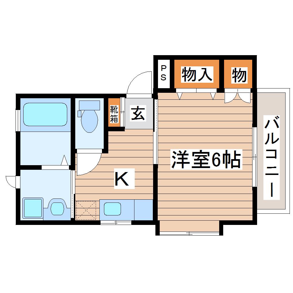 コーポストリーム(1K/1階)の間取り写真