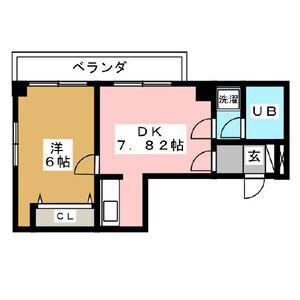 サンシャインヴィレッジ新出来(1DK/3階)の間取り写真