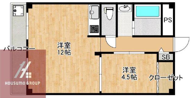 シンコーハイツ(1LDK/1階)の間取り写真