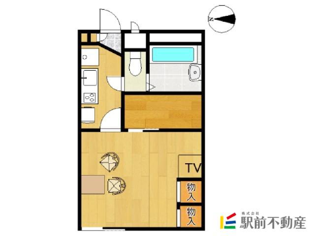 レオパレスアリアケ(1K/2階)の間取り写真