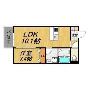 LECOCON 弥富IV(1LDK/2階)の間取り写真