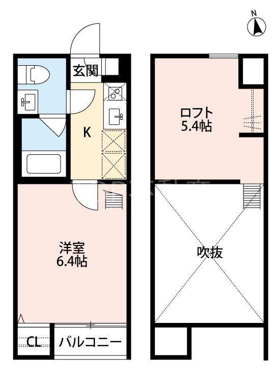 ソレイユ検見川(1K/1階)の間取り写真