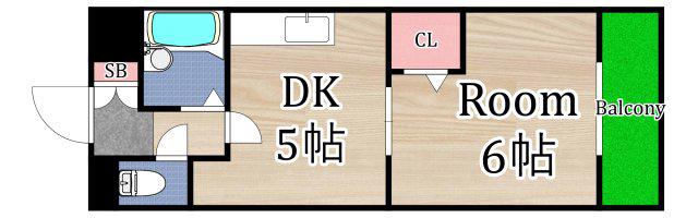 MSR京橋(1DK/6階)の間取り写真