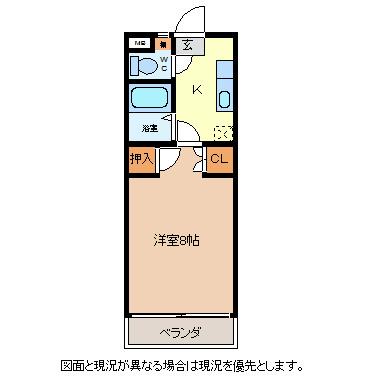 メゾンスマイル(1K/2階)の間取り写真