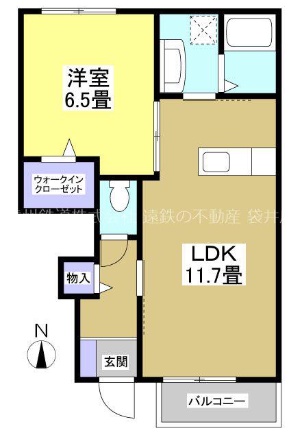ROUGE ET BLANC(1LDK/1階)の間取り写真