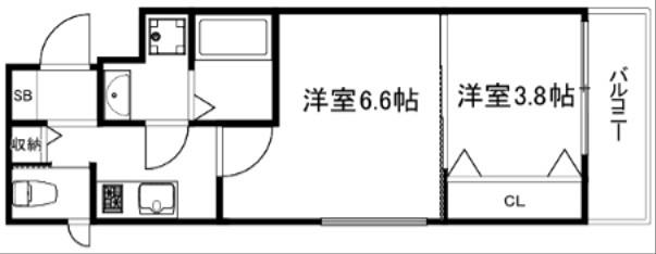MJC京都西大路II(2K/1階)の間取り写真